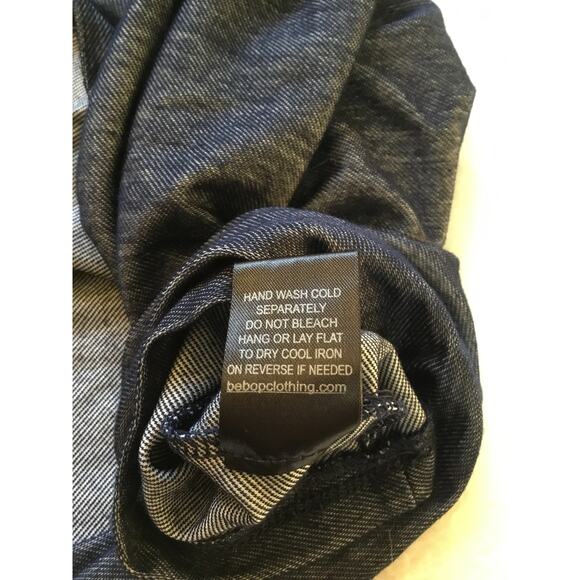 BeBop Blue Denim V-Neck Sleeveless Dress - Picture 11 of 13